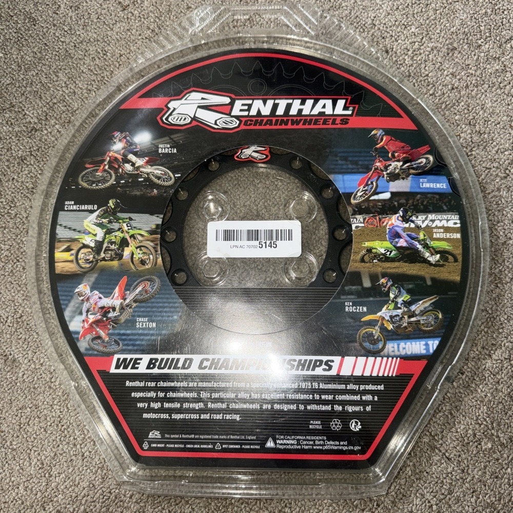 Renthal 191U-420-50GEBK Ultralight Rear Sprocket - Black - 50T for Kawasaki